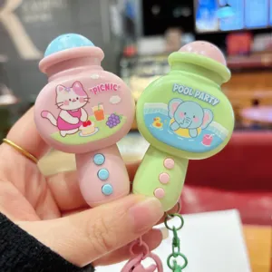 Cute Cartoon Mini Voice Recorder Microphone Keychain Creative Small Musical Toy Handbag Pendant Car Key Ring Gift For Kids Friend