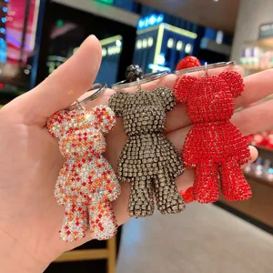 Portachiavi orsetto con strass brillante cristallo carino borsa ciondolo auto chiave dettaglio