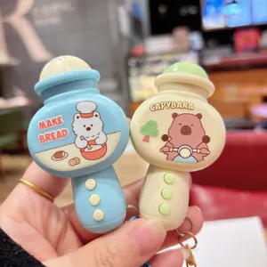 Mini cartoon recorder microphone keychain cute portable toy bag pendant gift for kids