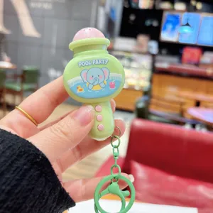 Mini cartoon microphone keychain recorder cute elephant pendant bag accessory gift toy