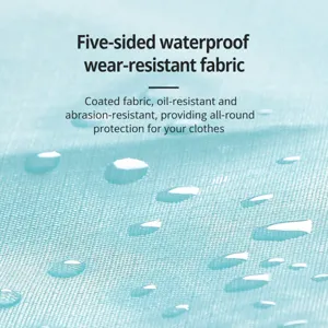 Waterproof polyester fabric detail for travel storage bag packing cube clothes organizer.