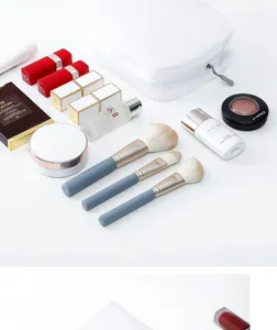 White mesh cosmetic bag large capacity portable travel makeup organizer waterproof storage pouch