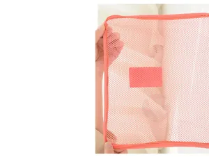 Travel packing cube mesh storage bag lightweight portable clothes organizer pink detail view