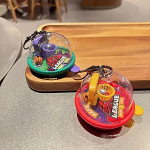 Mini basketball game keychain toy creative stress relief pendant bag charm gift wholesale