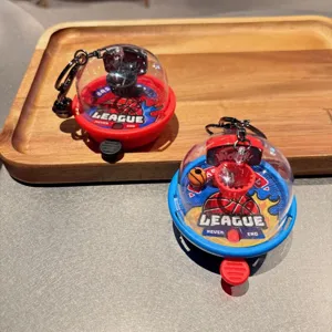 Mini basketball game keychain toy, portable sound-making stress relief puzzle toy for keys and bags.