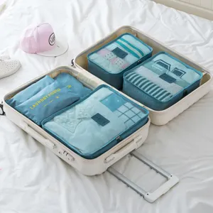 Travel packing cubes luggage organizer set for clothes and suitcase travel storage bags.