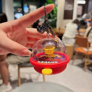 Creative mini basketball shooting machine keychain decompression toy cute bag pendant