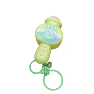 Cute cartoon mini microphone keychain recorder, funny bag pendant gift for kids and friends.
