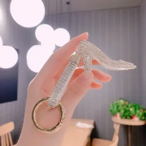 Llavero Tacón Alto Diamantes Imitación Cristal Colgante Bolso Mujer Anillo Coche Brillante