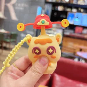 Niedlicher Glücksgott Silikon Maskottchen Squishy Spielzeug Schlüsselanhänger Chinesisches Neujahr Glücksbringer Stressabbau Tasche Ornament Geschenke
