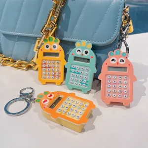 Llavero Creativo de Mini Calculadora Electrónica con Forma de Zanahoria Colgante Portátil para Mochila de Estudiante Regalo