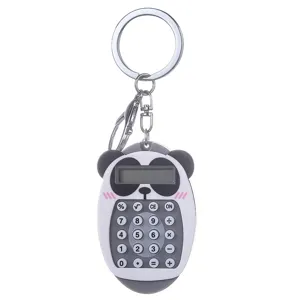 Lindo panda mini calculadora llavero bolso de estudiante portátil colgante regalo creativo