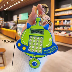 Llavero de calculadora de monstruo lindo creativo, mini calculadora de silicona para mochila.