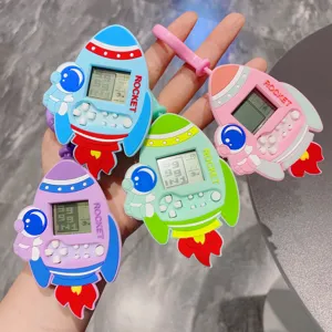 Rakete Astronaut Handheld Spielkonsole Schlüsselanhänger niedliches elektronisches Kinderspielzeug