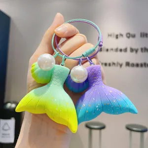 Portachiavi con coda di sirena perla sfumata grazioso ciondolo borsa auto regalo