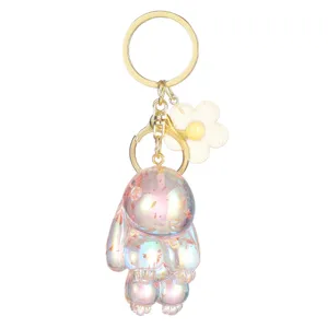 Portachiavi coniglio iridescente galvanizzato simpatico ciondolo borsa auto regalo.