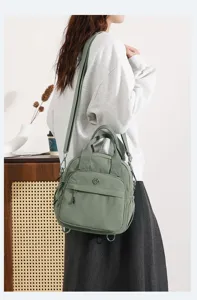 Bolso cruzado ligero de nylon para mujer, bolso de hombro casual para viaje, cartera moderna.