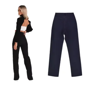 Women straight leg denim pants casual trendy streetwear high waist blue jeans fashion trousers