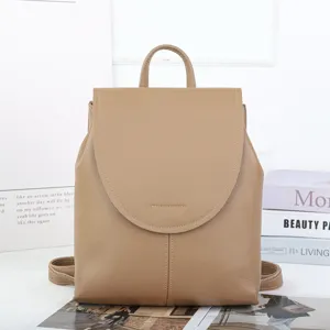 Close-up detail of casual leather backpack texture and stitching, premium daily accessory.