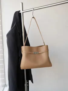 Vintage Women Genuine Leather Tote Bag Classic Kelly Style Shoulder Bag Retro Luxury Designer Handbag