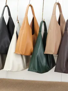 Koreanischer Stil große Kapazität weiche Leder Umhängetasche lässige Hobo Shopper Tasche