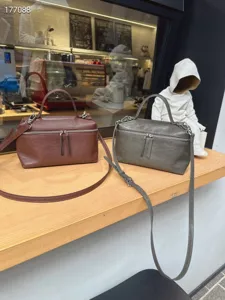 Κομψή μοντέρνα δερμάτινη τσάντα χειρός lunch box, στυλάτη μικρή τετράγωνη τσάντα χιαστί.