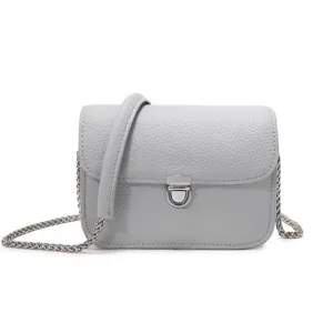 Genuine Leather Litchi Pattern Small Square Bag Metal Chain Crossbody Shoulder Bag For Women Daily Fashion Handbag