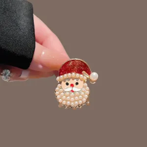 Kleine Weihnachten Weihnachtsmann Haarklammer Perle Legierung süßes Haarstyling Zubehör.