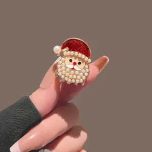 Weihnachten Santa Claus Haarklammer klein Legierung Perle Haargreifer fur Damen Festtags