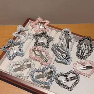 Sweet Alloy Rhinestone Hair Clips Star Heart Cloud BB Clip Shiny Elegant Everyday Headwear Hair Accessories For Women