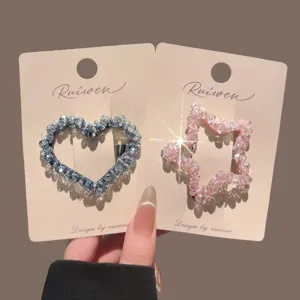 Dreamy star and heart rhinestone hair clips sweet cute sparkly designer hair accessories