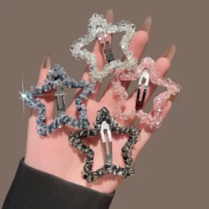 Sparkling star hair clips cute rhinestone bb clip sweet girl hair accessories fashion