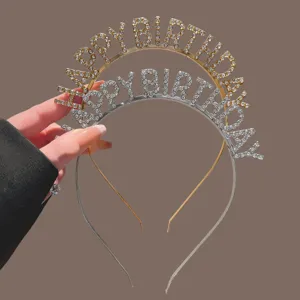 Serre-tête Anniversaire Strass Or Argent Fête Accessoire Cheveux Photo Accessoire Couronne