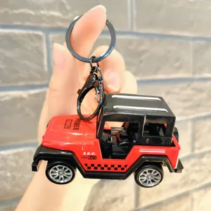 Llavero creativo de coche mini jeep de retroceso, bonito juguete para niños y regalos.