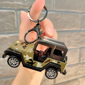 Creativo Mini Jeep Coche de Policía de Fricción Llavero Colgante Juguete de Coche para Niños
