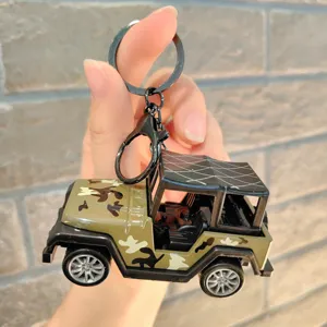 Llavero de coche jeep de camuflaje mini llavero de metal bonito juguete para regalo