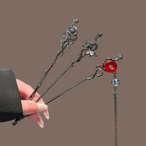 Vintage Alloy Snake Butterfly Flower Hair Stick Gothic Retro Metal Hairpin Hair Accessories For Women Fashion Jewelry