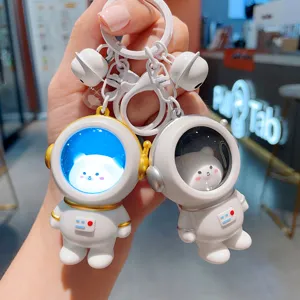Luminous Astronaut Bear Keychain Glowing Starry Sky Night Light Bag Pendant