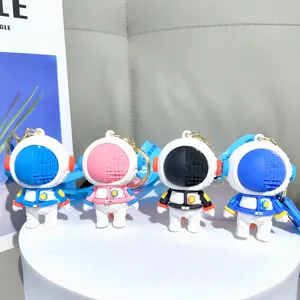 Cartoon blok astronaut sleutelhanger schattige hanger auto ring tas accessoire cadeau