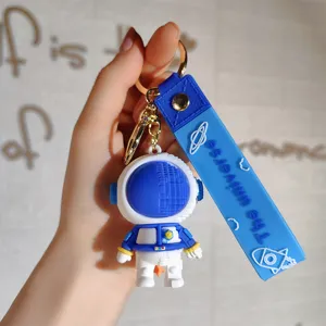 Cartoon astronaut sleutelhanger schattige siliconen tas hanger auto accessoires cadeau
