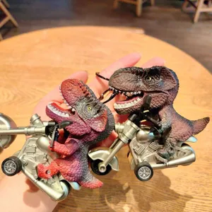 Cartoon dinosaurus motorfiets sleutelhanger schattig dino speelgoed tas hanger auto model decor