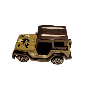 Mini jeep camuflaje coche juguete llavero, colgante de vehículo de retroceso regalo.