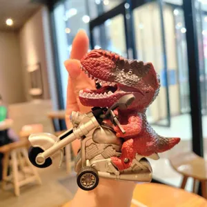 Leuke cartoon T-Rex dinosauruss motor speelgoed sleutelhanger model auto hanger.