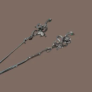Retro snake hair stick butterfly metal fork elegant hair styling tool for women main view