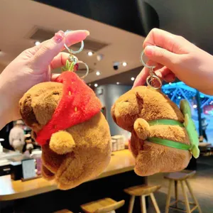 Cute Plush Capybara Keychain Soft Animal Bag Pendant Cartoon Key Ring Car Key Chain Toy Gift For Women Kids