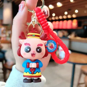 Schattige draak sleutelhanger PVC cartoon tas hanger auto sleutelring voor stijlvol cadeau.