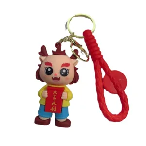 Schattige cartoon draak PVC sleutelhanger Jaar van de Draak tas hanger leuk cadeau
