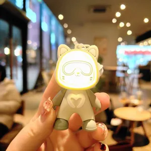 Simpatico portachiavi luminoso con animale dei cartoni animati luce notturna borsa regalo