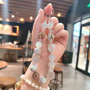 Acrylic beaded keychain charm cute aesthetic bag pendant phone strap great gift for women