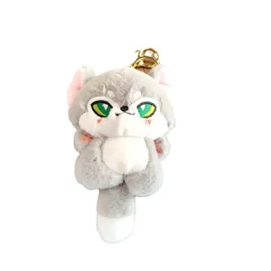Simpatico cartone animato grigio peluche volpe lupo portachiavi borsa ciondolo bambola regalo